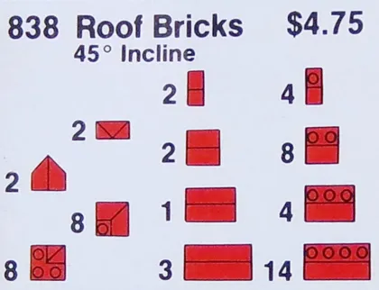 Red Roof Bricks Parts Pack, 45 degrees