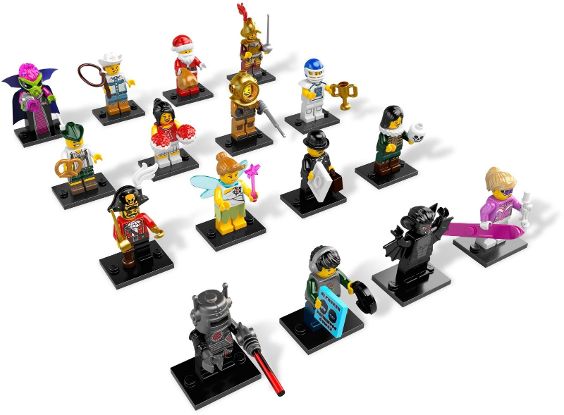 Minifigure, Series 8 (Complete Series of 16 Complete Minifigure Sets)