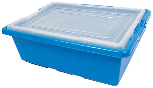 Blue Storage Bin, Medium (16.5in x 12in x 6in)