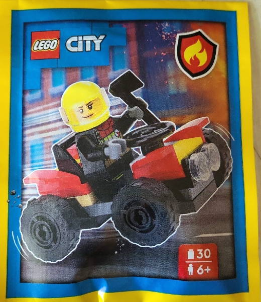 Firefighter with Quad paper bag