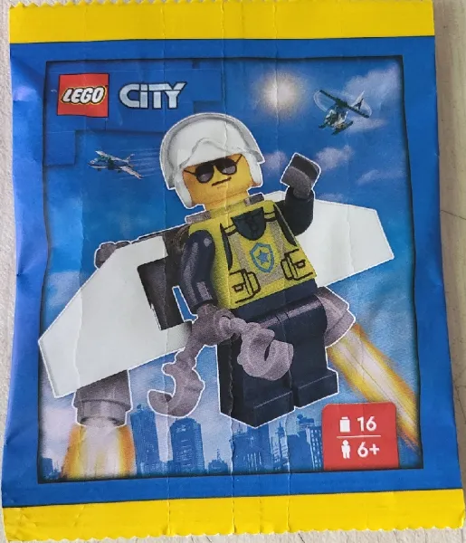 Police Officer with Jet Pack paper bag