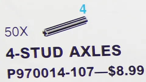 Black 4 Stud Axle (Pack of 50)