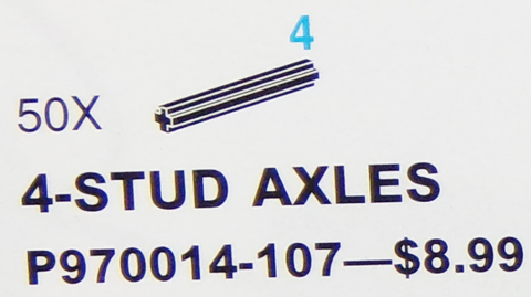 Black 4 Stud Axle (Pack of 50)
