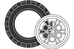 Red Rover Tires and Hubs (4 tires, 4 hubs)