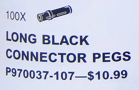 Long Black Connector Peg (Pack of 100)