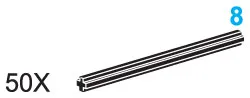 8-Stud Axles (Pack of 50)