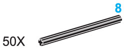 8-Stud Axles (Pack of 50)