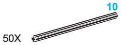10-Stud Axles (Pack of 50)