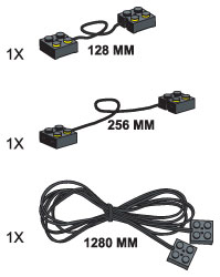 9-Volt Connecting Leads (One each of 128mm, 256 mm, 1280 mm)