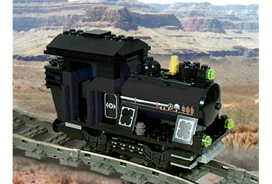 Small Train Engine Black