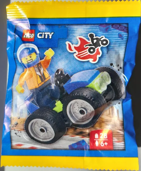Stuntman with Stunt Quad paper bag