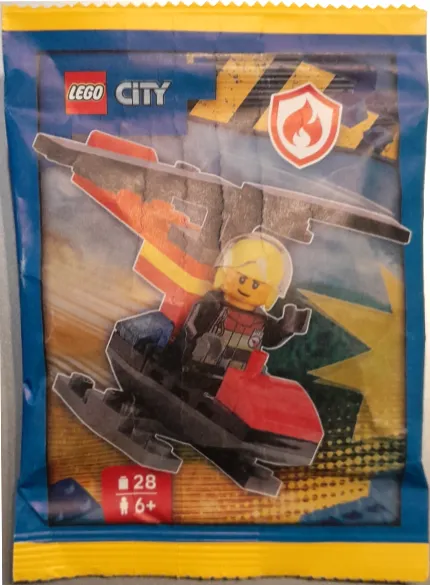 Firefighter with Helicopter paper bag