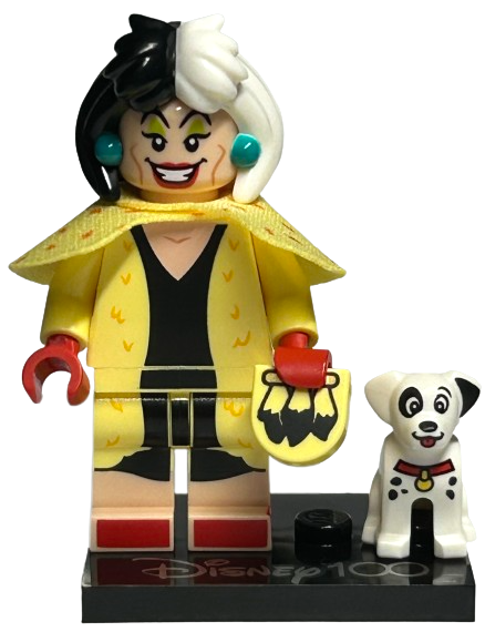 Cruella de Vil & Dalmatian Puppy, Disney 100 (Complete Set with Stand and Accessories)