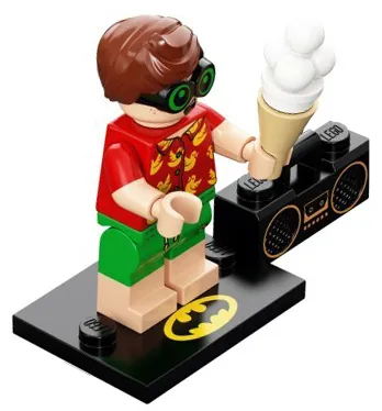 Vacation Robin, The LEGO Batman Movie, Series 2 (Complete Set with Stand and Accessories)