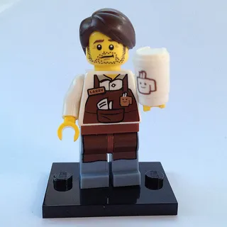 Larry the Barista, The LEGO Movie (Complete Set with Stand and Accessories)