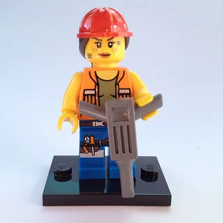 Gail the Construction Worker, The LEGO Movie (Complete Set with Stand and Accessories)