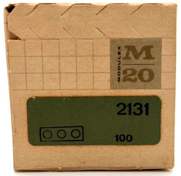 Modulex Brick 1 x 3 (LEGO on studs) - Box of 100, Mx Olive Green
