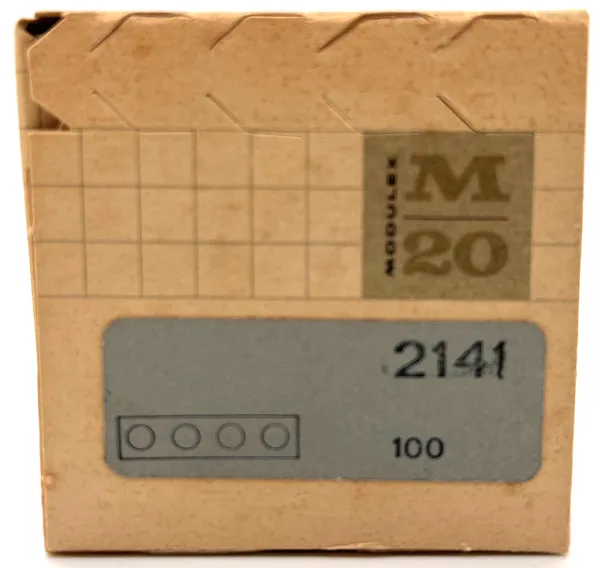 Modulex Brick 1 x 4 (LEGO on studs) - Box of 100, Mx Light Gray