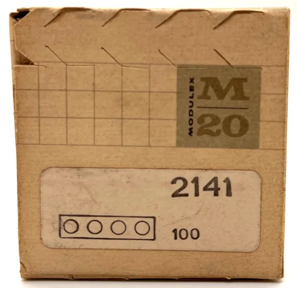 Modulex Brick 1 x 4 (LEGO on studs) - Box of 100, Mx White