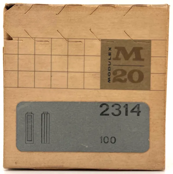Modulex Brick with Grooves 1 x 1 x 4 (vertical profile brick) - Box of 100, Mx Light Gray