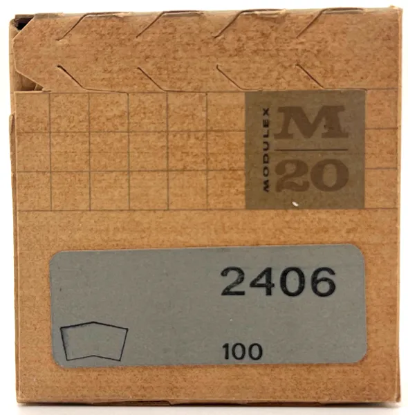 Modulex Brick Angle 4L, 9 degrees, 1:6 slope - Box of 100, Mx Light Gray
